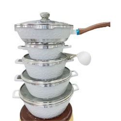 Qazan dəsti Unique ZTW-QDAU, keramika/şüşə, ağ, 20/24/28/32 sm, 5 əd