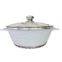 Qazan dəsti Unique ZTW-QDAU, keramika/şüşə, ağ, 20/24/28/32 sm, 5 əd