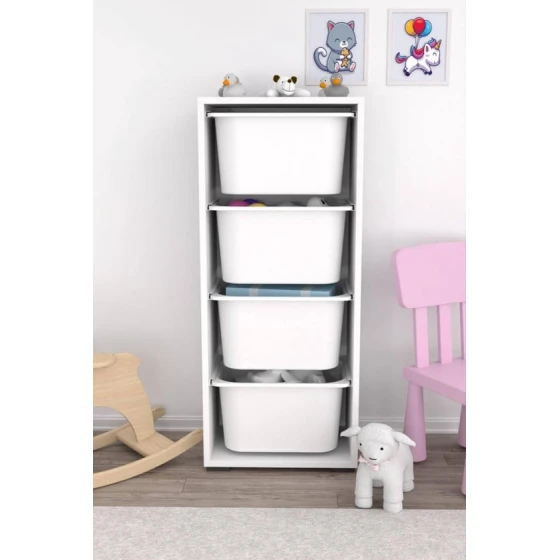 Шкаф для игрушек Pratico I39034, белый, 30x45.5x109 см Шкаф для игрушек Pratico I39034, белый, 30x45.5x109 см