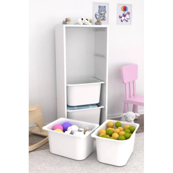 Шкаф для игрушек Pratico I39034, белый, 30x45.5x109 см Шкаф для игрушек Pratico I39034, белый, 30x45.5x109 см