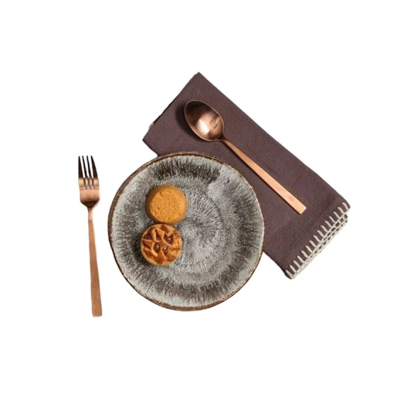 Тарелка Porland Stoneware Iris, круглая, 17 см, коричневая