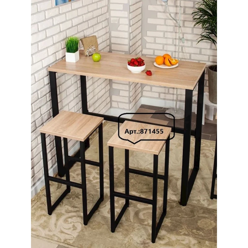 Барная стойка 3563_LoftBarStolBSomona, 90x40x110 см, ЛДСП, коричневая