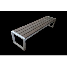 Kompozit skamya Azpark APP-12, boz, kompozit/metal, 173x60x45 sm