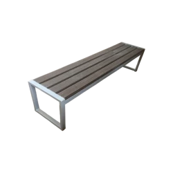 Композитная скамейка Azpark APP-12, серая, композит/металл, 173x60x45 см