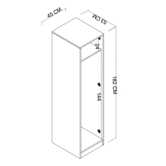 Шкаф ev_12116102, ламинат, белый, 45x53x182 см Шкаф ev_12116102, ламинат, белый, 45x53x182 см