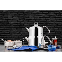 Набор чайников Evimsaray Ece EVMS 1311, нержавеющая сталь, серебристый, 800 + 1300 мл, 2 шт