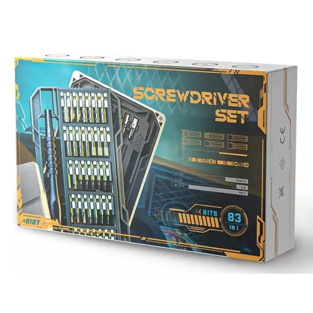 Набор бит с отверткой Jakemy JM-8187 83 в 1-ом, белый