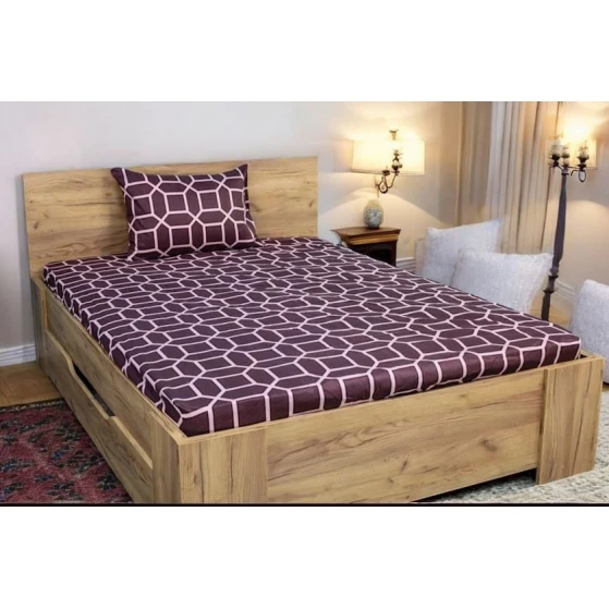 Комплект постельного белья Luxe Cotton Lu-xe-000255, простыня 100x200 см, наволочка 1 шт x 50x70 см, односпальный, хлопок, бордовый