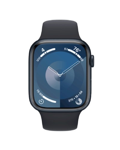 Ağıllı saat Apple Watch Series 9 41mm Midnight with Midnight Sport Band, S/M (MR8W3QI/A)