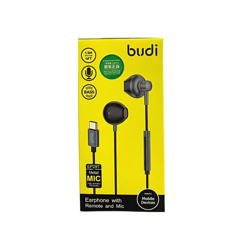 Simli qulaqlıqlar Budi EP29TB Black Simli qulaqlıqlar Budi EP29TB Black