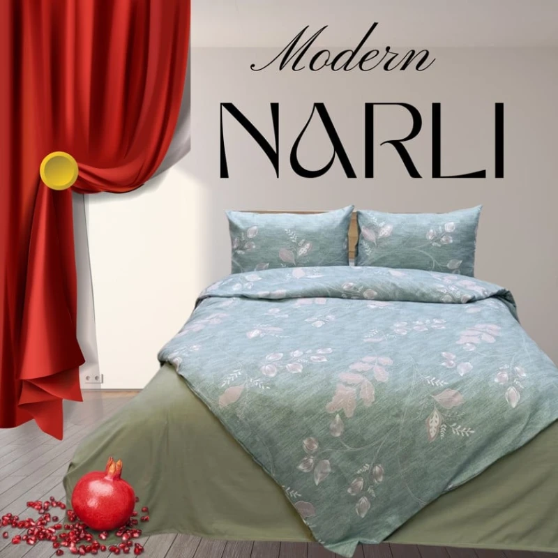 Комплект постельного белья Narlı 001005, пододеяльник 200x220 см, простыня 220x240 см, 2 наволочки 50x70 см, двуспальный, разноцветный