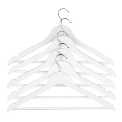 Набор вешалок для одежды JYSK Helmut, 5 шт, 22x44 см, дерево, белый Набор вешалок для одежды JYSK Helmut, 5 шт, 22x44 см, дерево, белый