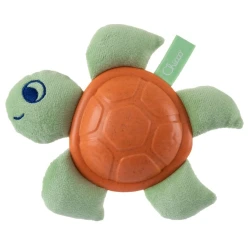 Прорезыватель Chicco Baby Turtle ECO+, оранжевый, пластик/полиэстер