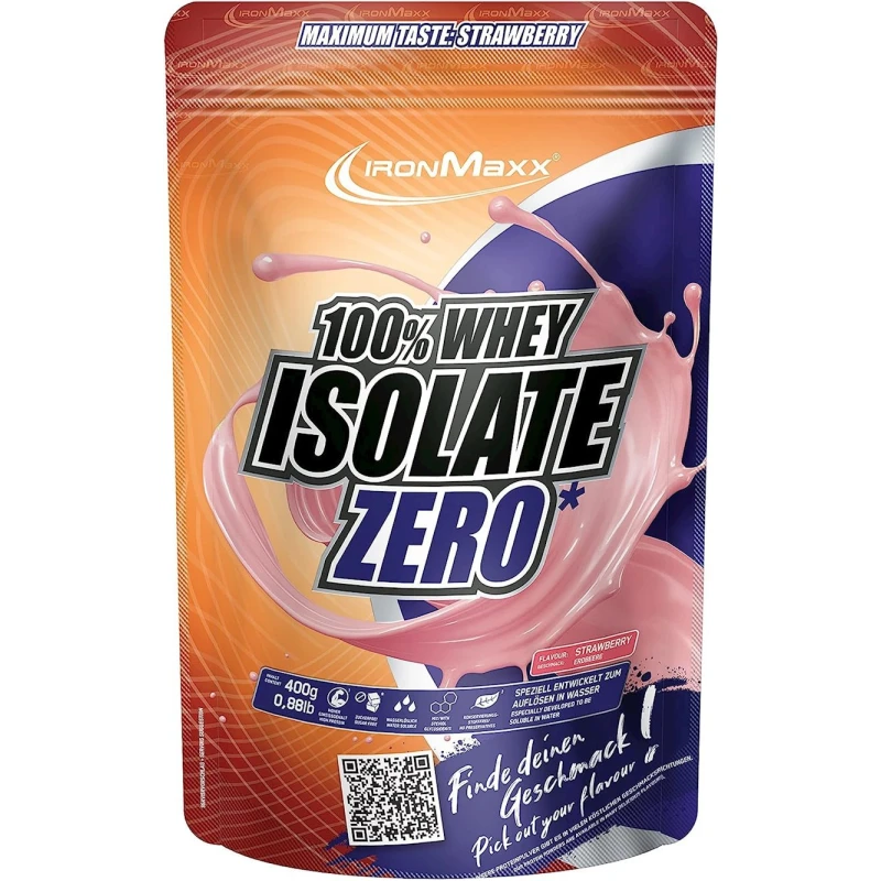 Protein Ironmaxx 100% Whey Isolate Zero Strawberry, 400q
