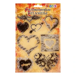 Силиконовые штампы Decola Сердечки, 8 шт