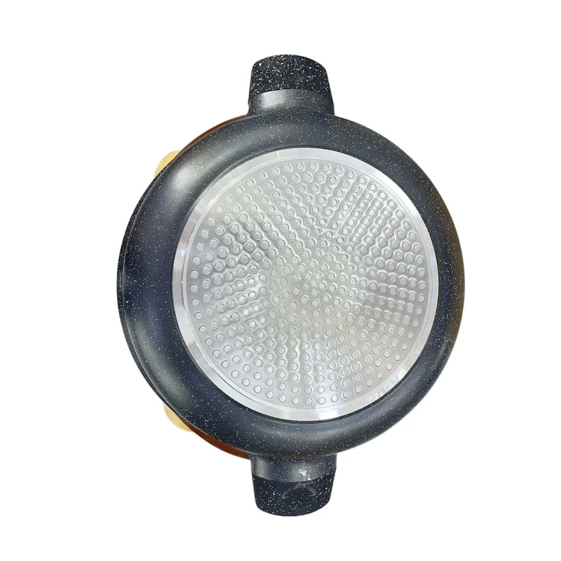 Набор кастрюль ZTW-QZ38, 22/24/28/32 см, биогранит/стекло, черный