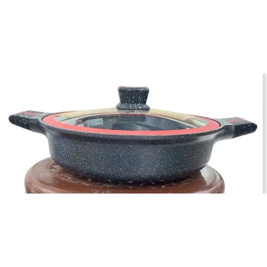 Набор кастрюль ZTW-QZ38, 22/24/28/32 см, биогранит/стекло, черный