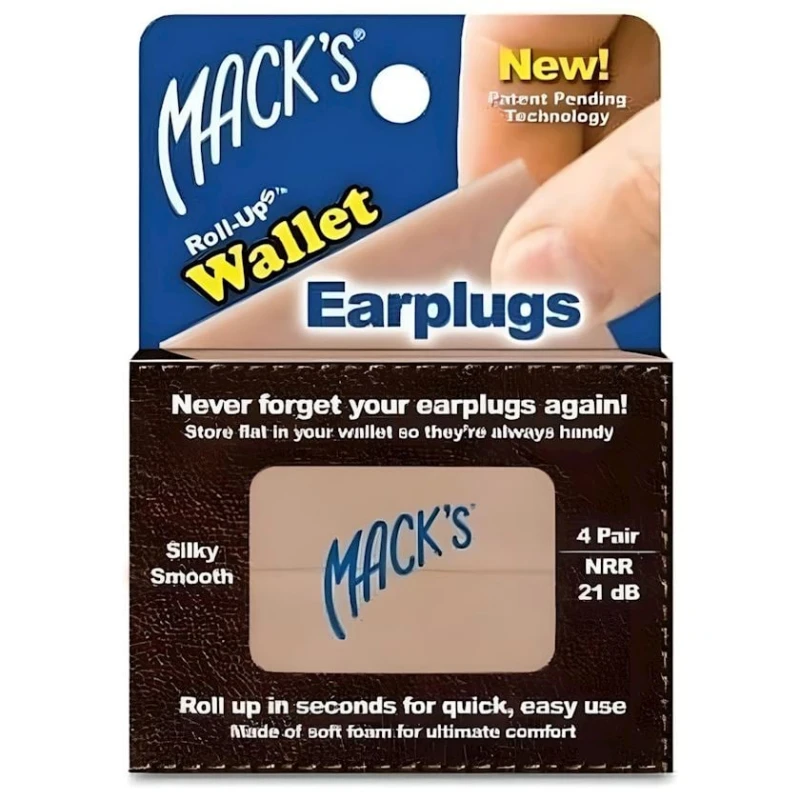 Qulaq qoruyucuları Mack’s Roll Up Wallet Earplugs, 4 cüt
