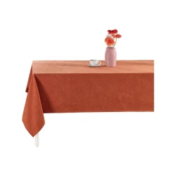 Скатерть Serwant Home Venedik 100% бархат, кирпичная, 140x220 см