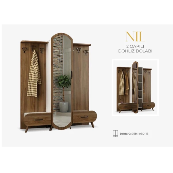 Комплект для коридора Nil 2, местное производство, 90x195x45 см - AL-74 Комплект для коридора Nil 2, местное производство, 90x195x45 см - AL-74