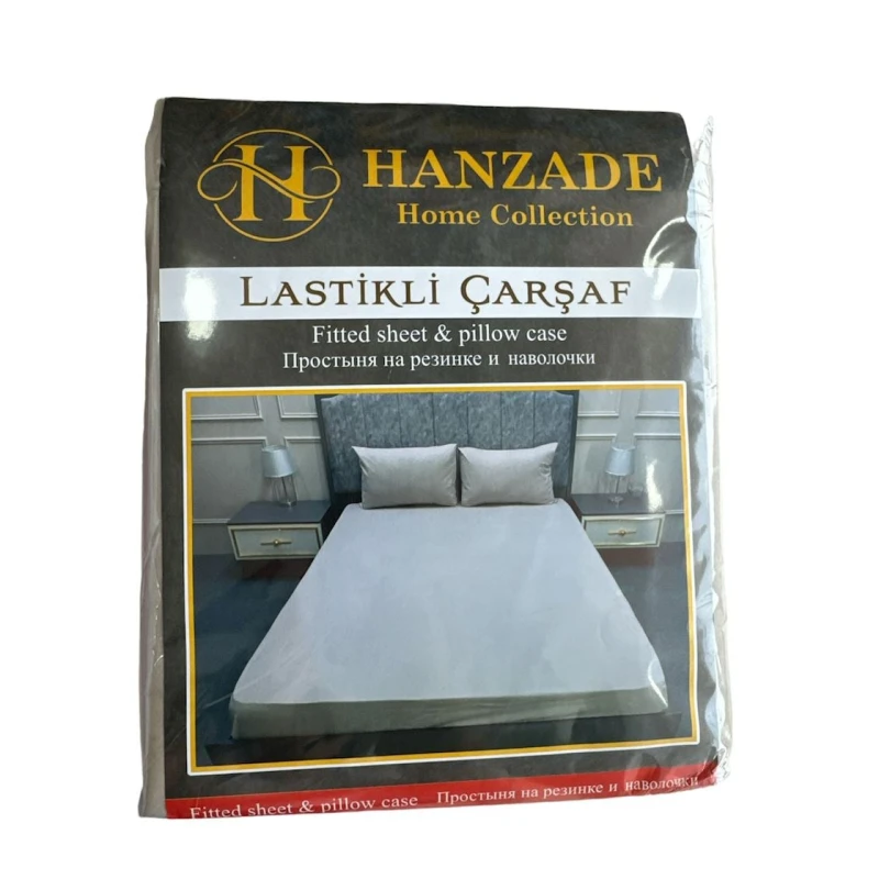 Yataq dəsti Hanzade, mələfə 160x200 sm, yastıq üzləri 50x70 sm, avro, ağ