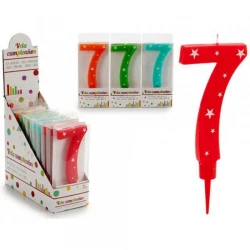Свеча-цифра Arte Regal, цифра 7, 17 см, парафин, в асортименте