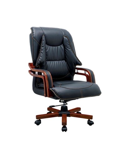 Ofis üçün kreslo B101, dəmir/dəri, qara, 130x65 sm