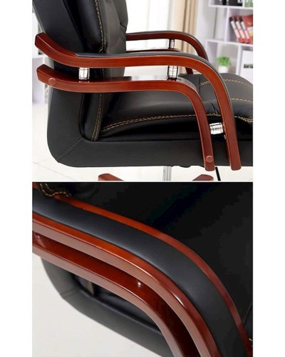 Ofis üçün kreslo B101, dəmir/dəri, qara, 130x65 sm