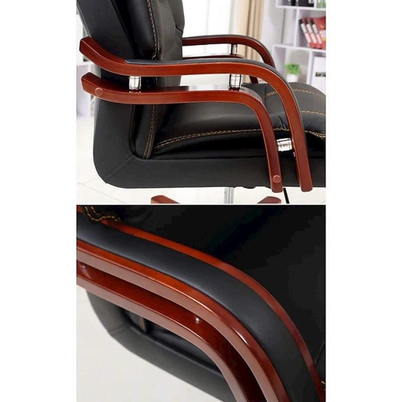 Ofis üçün kreslo B101, dəmir/dəri, qara, 130x65 sm