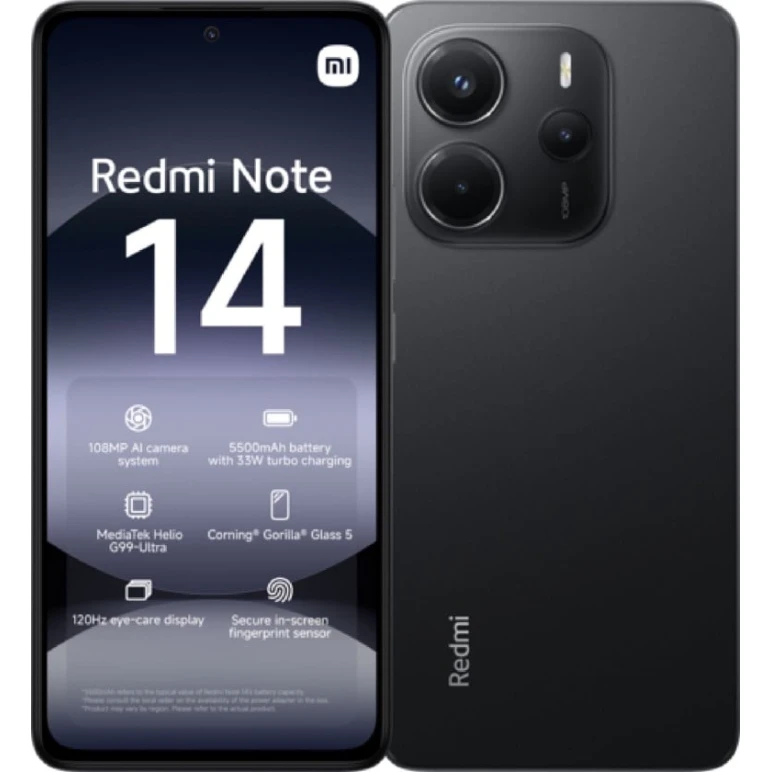 Смартфон Xiaomi Redmi Note 14 6GB/128GB Black (24117RN76O) Смартфон Xiaomi Redmi Note 14 6GB/128GB Black (24117RN76O)