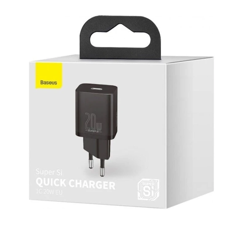 Şəbəkə enerji toplama cihazı Baseus CCSUP-A01 Home Charger Super Si Type-C 20W, Qara