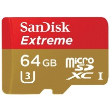 Yaddaş kartı Sandisk Extreme 64GB MicroSDXC Class 3 with Adapter