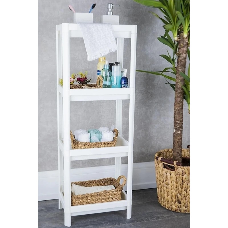 Этажерка, 38x23x100 см, пластик, белая