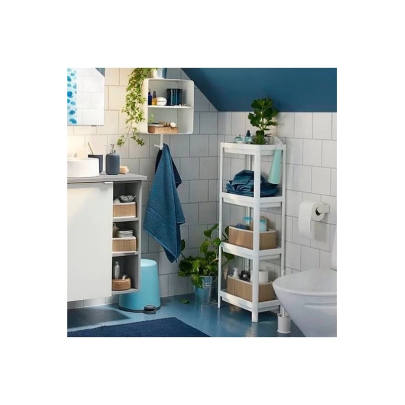 Этажерка, 38x23x100 см, пластик, белая