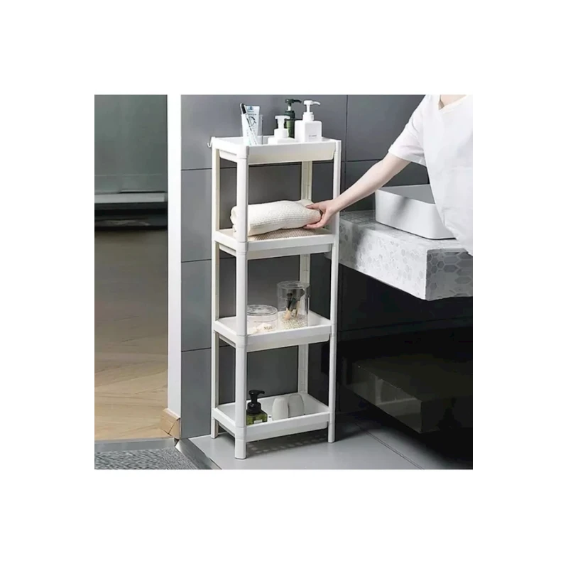 Этажерка, 38x23x100 см, пластик, белая