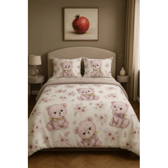 Комплект постельного белья Narlı 1502, простыня 180x240 см, пододеяльник 160x220 см, наволочка 50x70 см 1 шт, поликоттон, односпальный, разноцветный