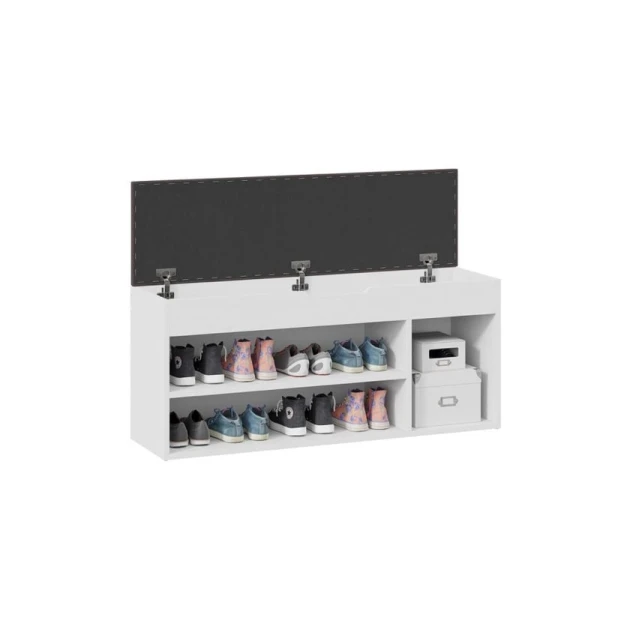 Тумба для обуви Art Mebel 10, ламинат, белая, 60х100х35 см