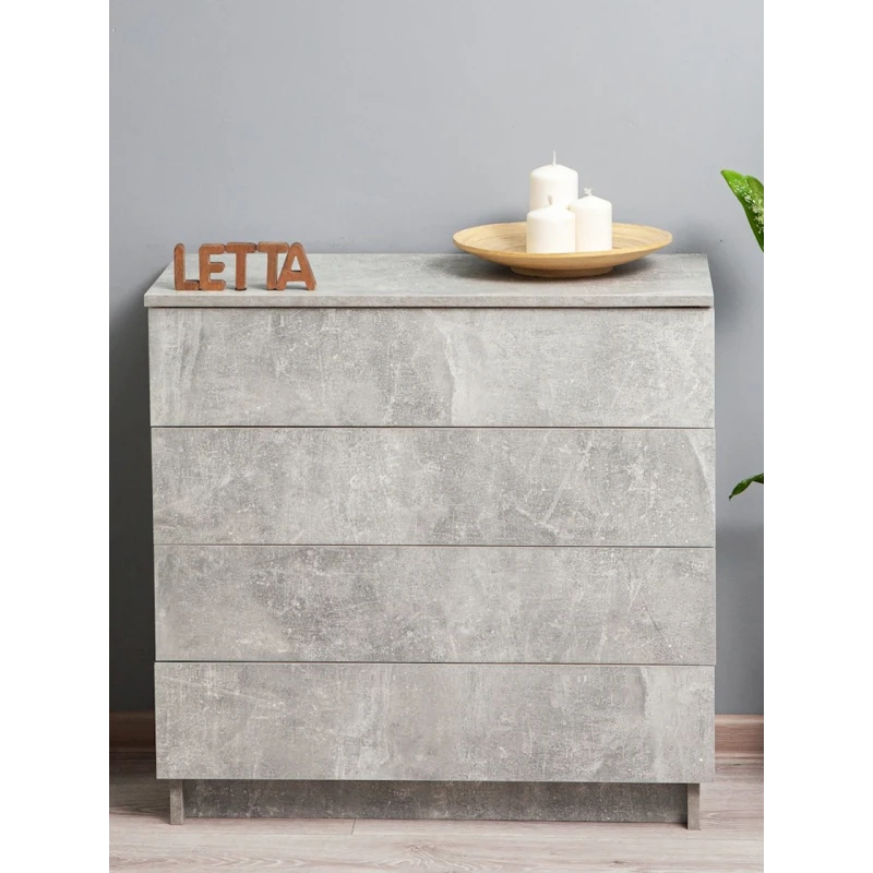 Тумба Letta, ЛДСП, серая, 73х33х75 см