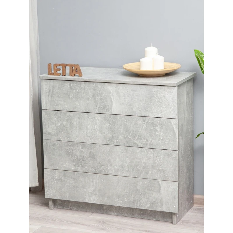 Тумба Letta, ЛДСП, серая, 73х33х75 см