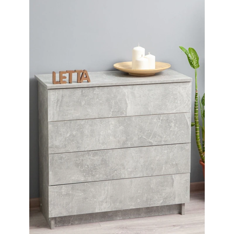 Тумба Letta, ЛДСП, серая, 73х33х75 см