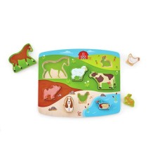 Başsındıran Hape Farm Animal Puzzle&Play, 29.4x2.4x24.4 sm, rəngarəng