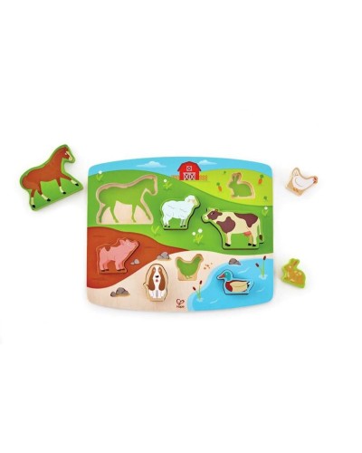 Başsındıran Hape Farm Animal Puzzle&Play, 29.4x2.4x24.4 sm, rəngarəng
