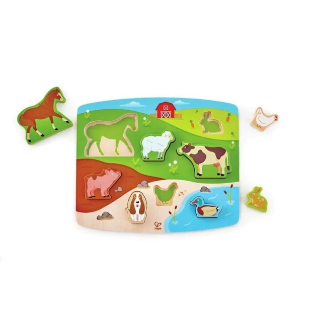 Головоломка Hape Farm Animal Puzzle&Play, 29.4x2.4x24.4 см, разноцветная Головоломка Hape Farm Animal Puzzle&Play, 29.4x2.4x24.4 см, разноцветная