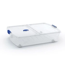 Saxlama üçün konteyner Kis Spinning Latch Box XL 78x58x18 sm, 56 l, plastik, qapaqla, şəffaf