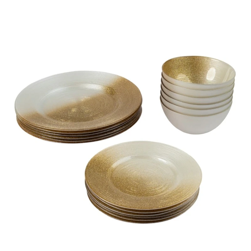 Сервиз обеденный Serwant Ares, 18 предметов, стекло, золотистый Сервиз обеденный Serwant Ares, 18 предметов, стекло, золотистый