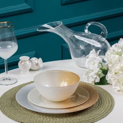 Сервиз обеденный Serwant Ares, 18 предметов, стекло, золотистый