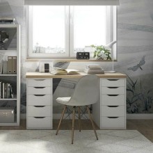 Yazı masası 3563_M2StolTumba6Roliki2Whson Ağ/Sonoma, LDSP, 75x55x140 sm