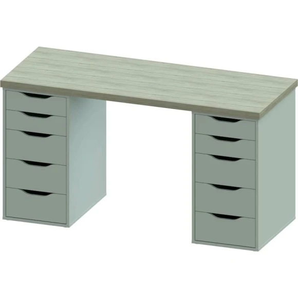 Письменный стол 3563_M2StolTumba6Roliki2Whson Белый/Сонома, ЛДСП, 75x55x140 см Письменный стол 3563_M2StolTumba6Roliki2Whson Белый/Сонома, ЛДСП, 75x55x140 см