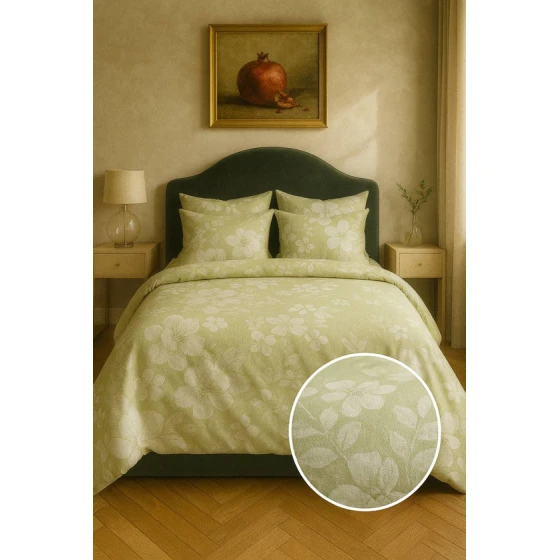 Комплект постельного белья Narlı 1479, простыня 240x260 см, пододеяльник 200x220 см, наволочки 50x70 см 2 шт, поликоттон, двуспальный, желтый