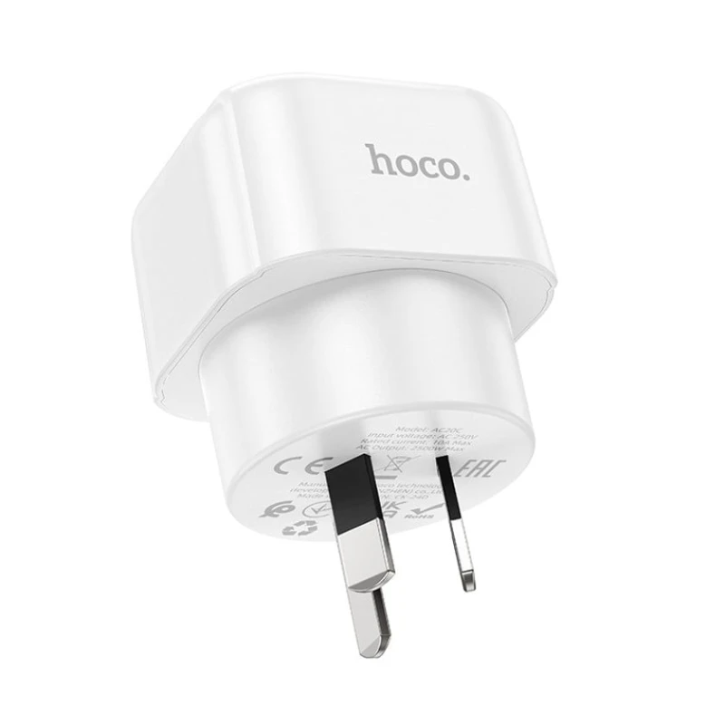 Переходник Hoco AC20C AU to EU White